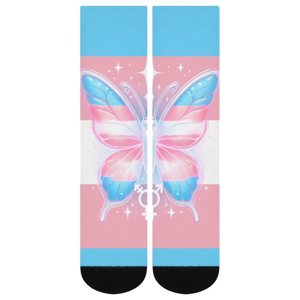 Trans Pride Butterfly Knee High Socks – alternate view 3