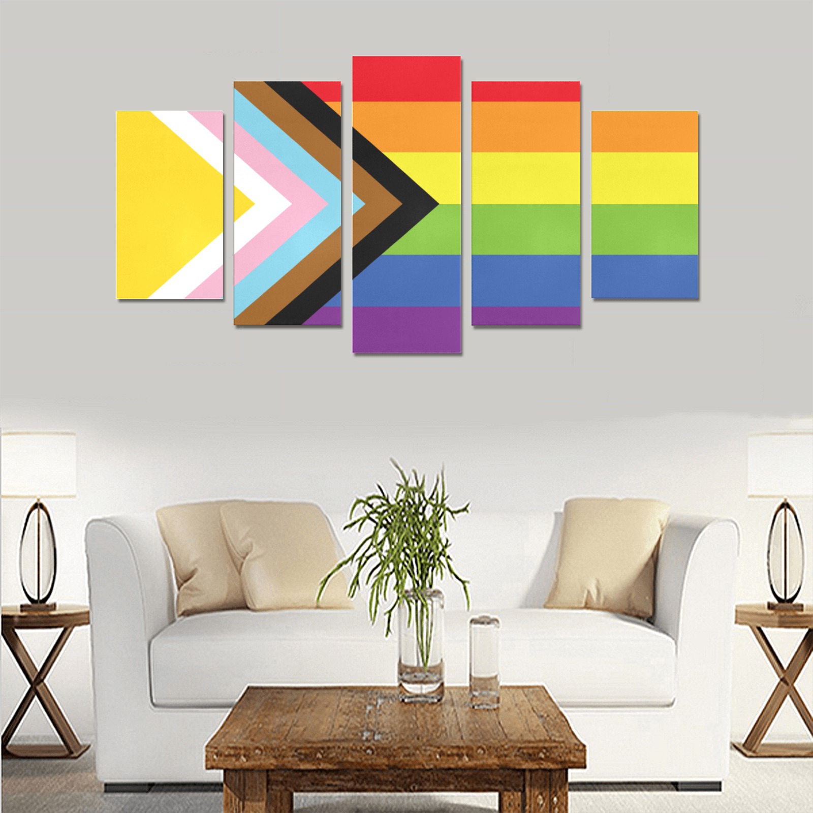 Progress Pride Flag Canvas Wall Art Set – alternate view 2