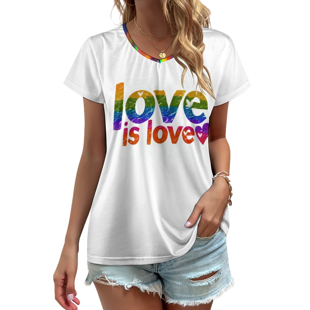 Love Is Love Rainbow Pride V-Neck Tee – alternate view 4