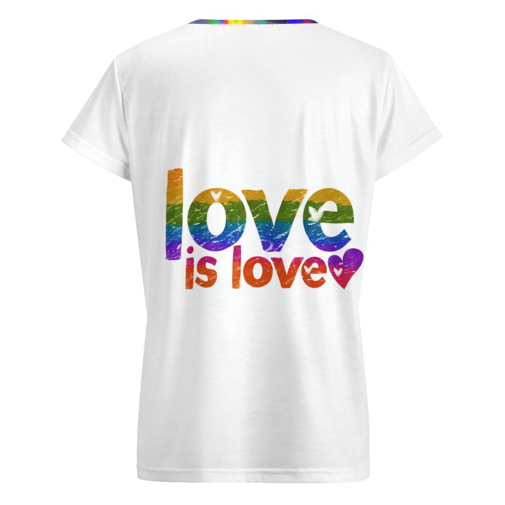 Love Is Love Rainbow Pride V-Neck Tee