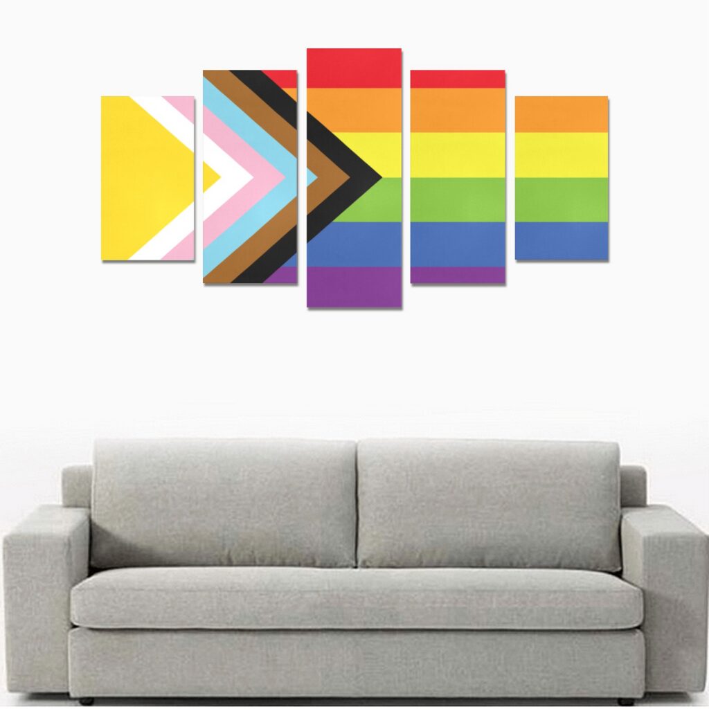 Progress Pride Flag Canvas Wall Art Set