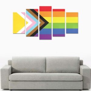 Progress Pride Flag Canvas Wall Art Set