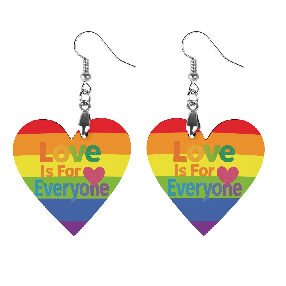 Love Is For Everyone Pride Heart Earrings